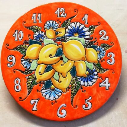 Orologio decoro fiori e limoni